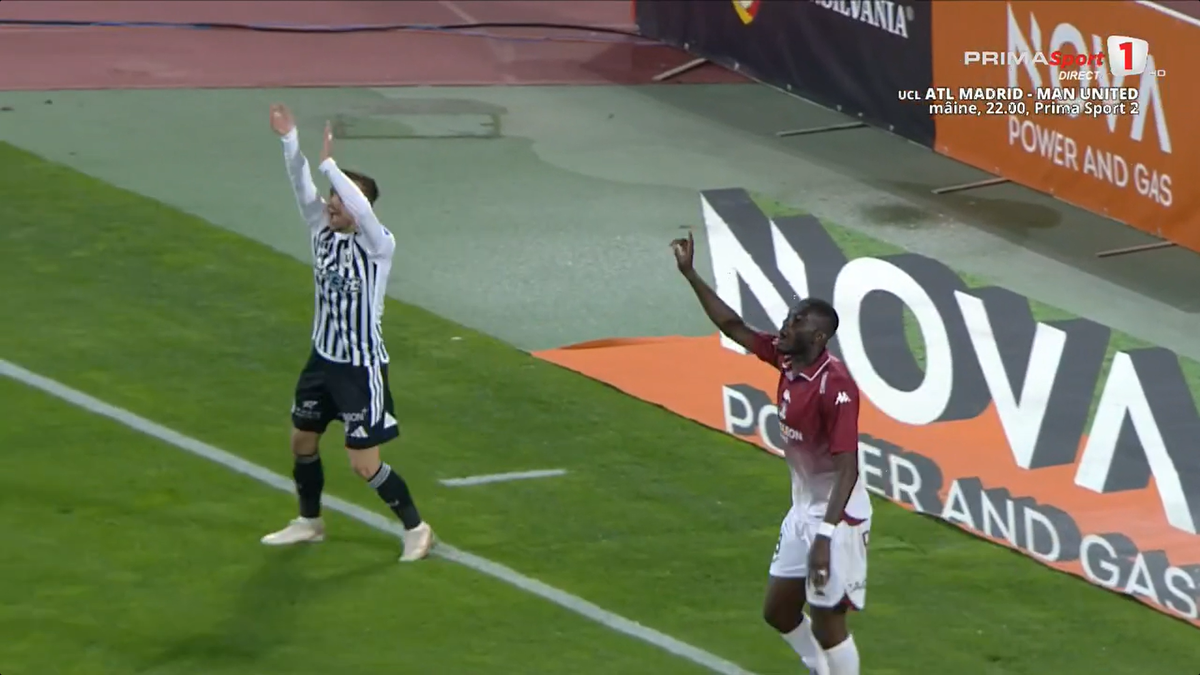 U Cluj a solicitat un penalty în meciul cu Rapid după un posibil henț al lui Sheriff Sinyan
