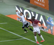 U Cluj a solicitat un penalty în meciul cu Rapid după un posibil henț al lui Sheriff Sinyan / FOTO: captură @Prima Sport