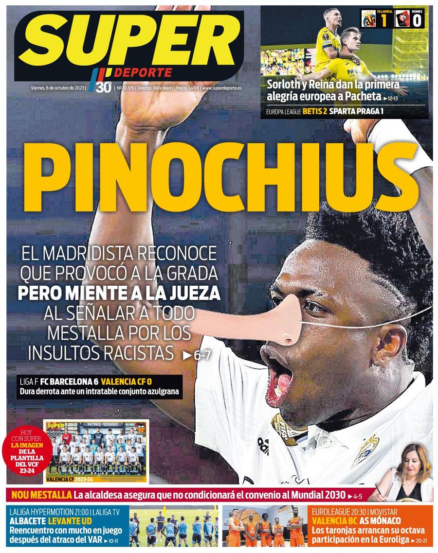 Coperta ziarului valencian SuperDeporte „Fake news!!!” » Explicația pentru postarea enigmatică a lui Vinicius imediat după „dubla” cu Valencia