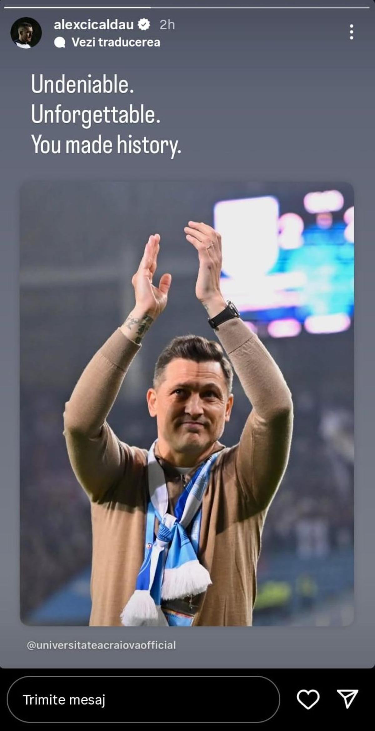 Mesajele jucătorilor Craiovei, după plecarea lui Rădoi / foto: Instagram