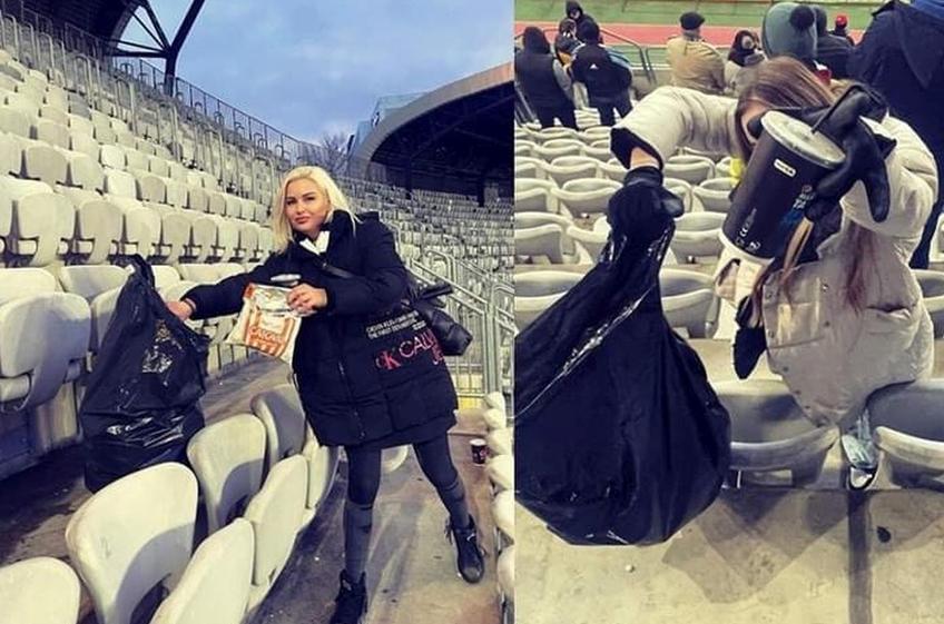 Fanii lui „U” au strâns gunoaiele din stadion
