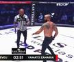 Yamato Zaharia - Ovidiu Neveu, cea mai așteptată luptă RXF, s-a terminat într-un cor de fluierături » „Ploaie” de sticle aruncate din tribune! Ce a declanșat haosul