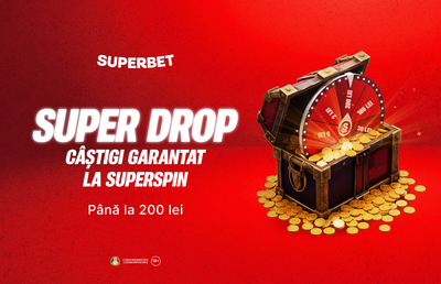 Super Drop: roata e câștigătoare toată ziua, exclusiv la Superbet!