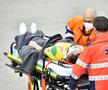 Bogdan Rusu, transportat la spital după accidentarea suferită în amicalul cu Dinamo / Sursă foto: Cristi Preda (GSP)