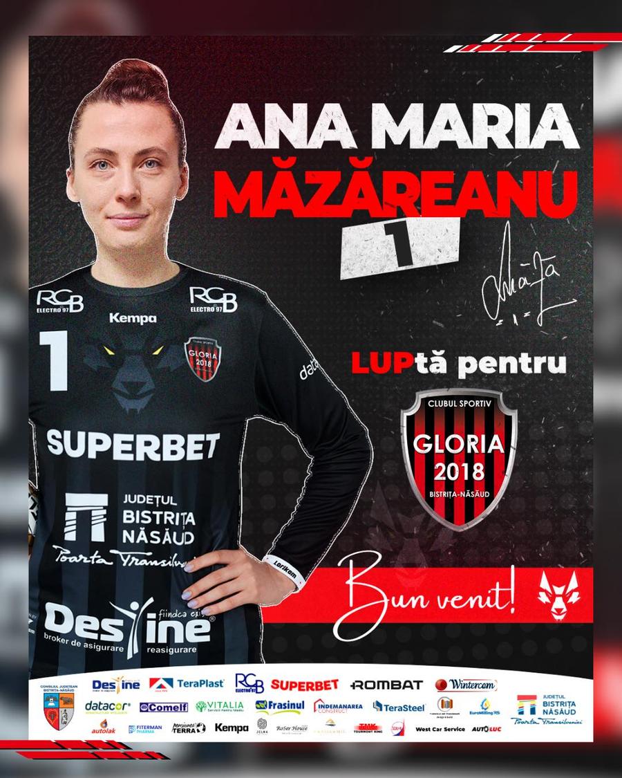 Ana Maria Măzăreanu, prezentată la Gloria Bistrița Continuă proiectul! Gloria Bistrița a mai transferat o româncă la echipa de handbal feminin: „Bine ai revenit!”
