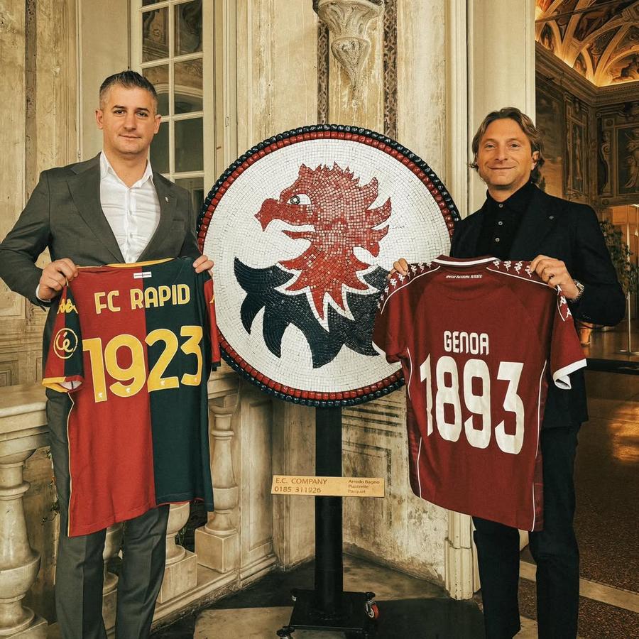 foto: Instagram - fcrapid1923oficial Delegația Rapidului, la Genoa: „Două cluburi cu trecut puternic, unite de prezentul comun”