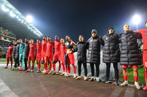 Jucătorii FCSB-ului, după victoria cu PAOK. foto: Ionuț Iordache