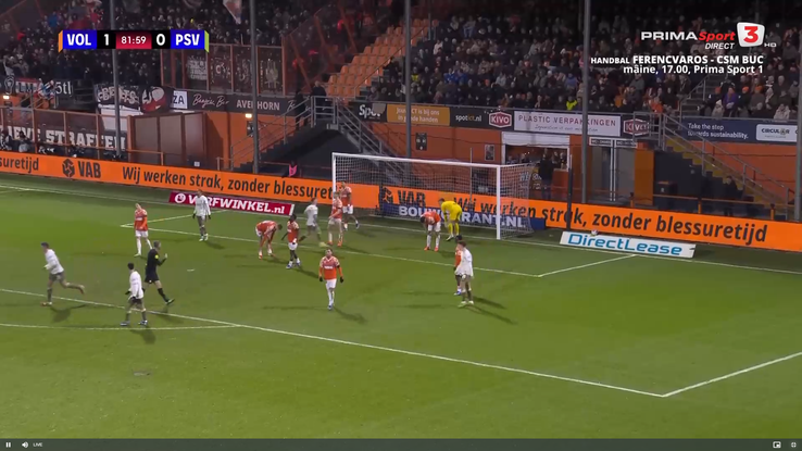 Dennis Man, gol în FC Volendam - PSV // FOTO: captură Prima Sport
