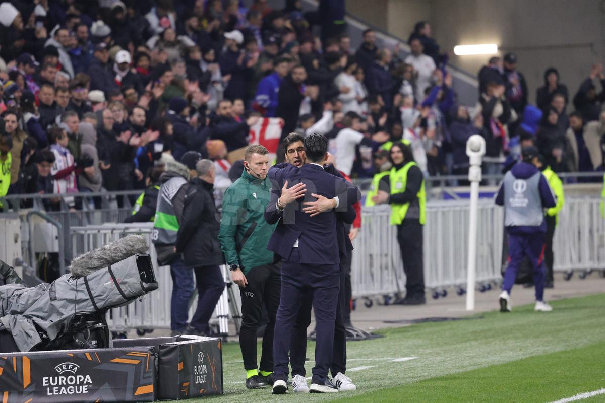 Imagini de la finalul meciului Lyon - FCSB