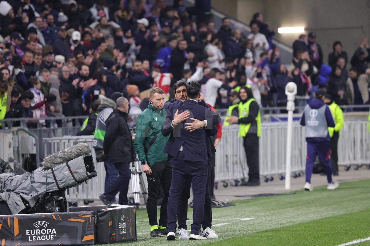Imagini de la finalul meciului Lyon - FCSB