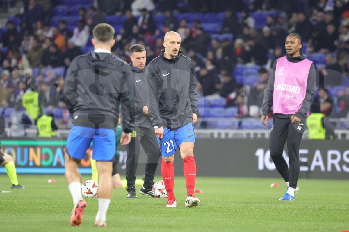 Lyon - FCSB, imagini de la încălzire