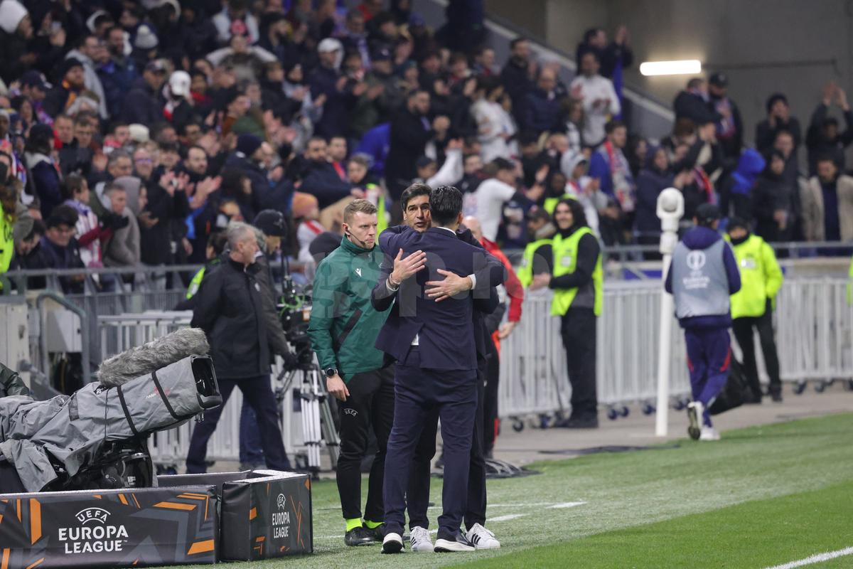 Imagini de la finalul meciului Lyon - FCSB