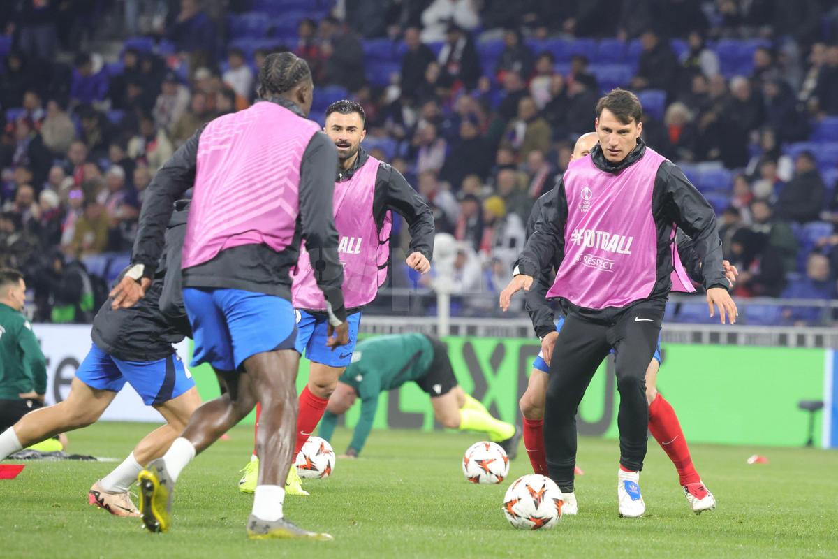 Lyon - FCSB, imagini de la încălzire
