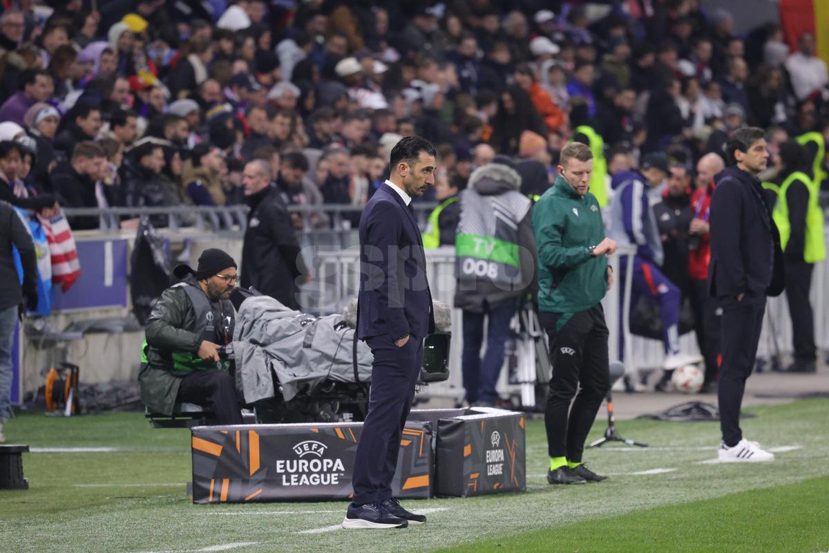 Imagini de la finalul meciului Lyon - FCSB