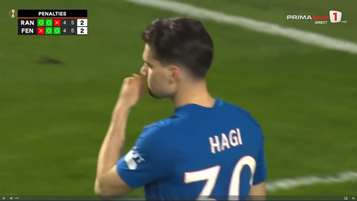 Ianis Hagi a ratat la loviturile de departajare în Rangers - Fenerbahce
