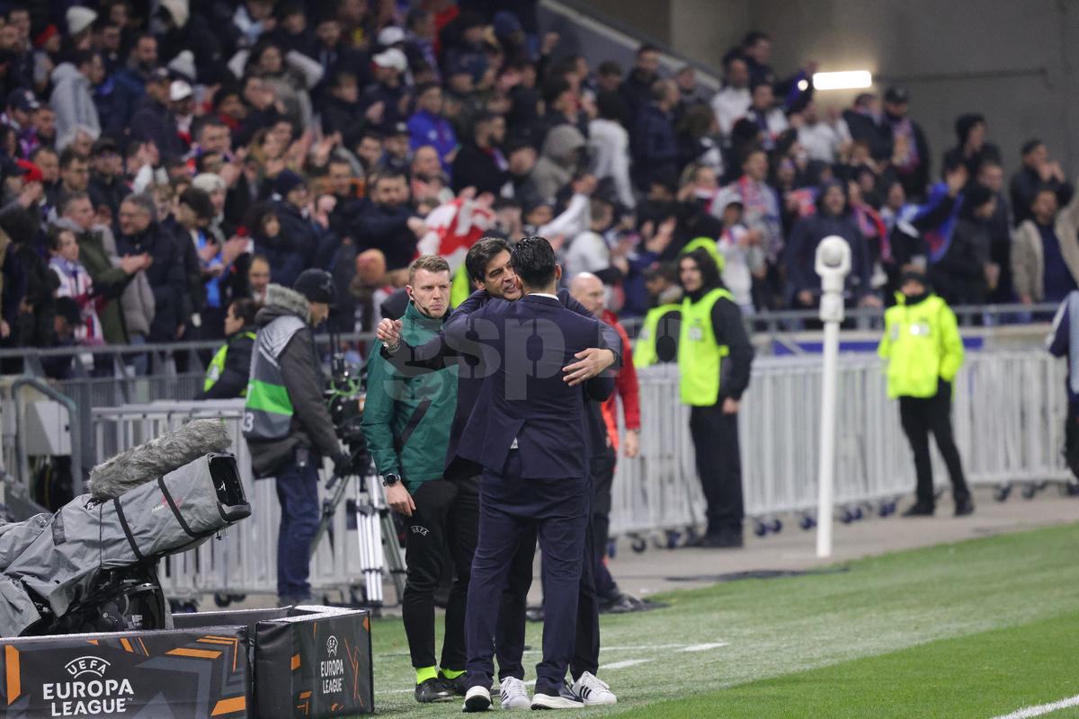 Imagini de la finalul meciului Lyon - FCSB