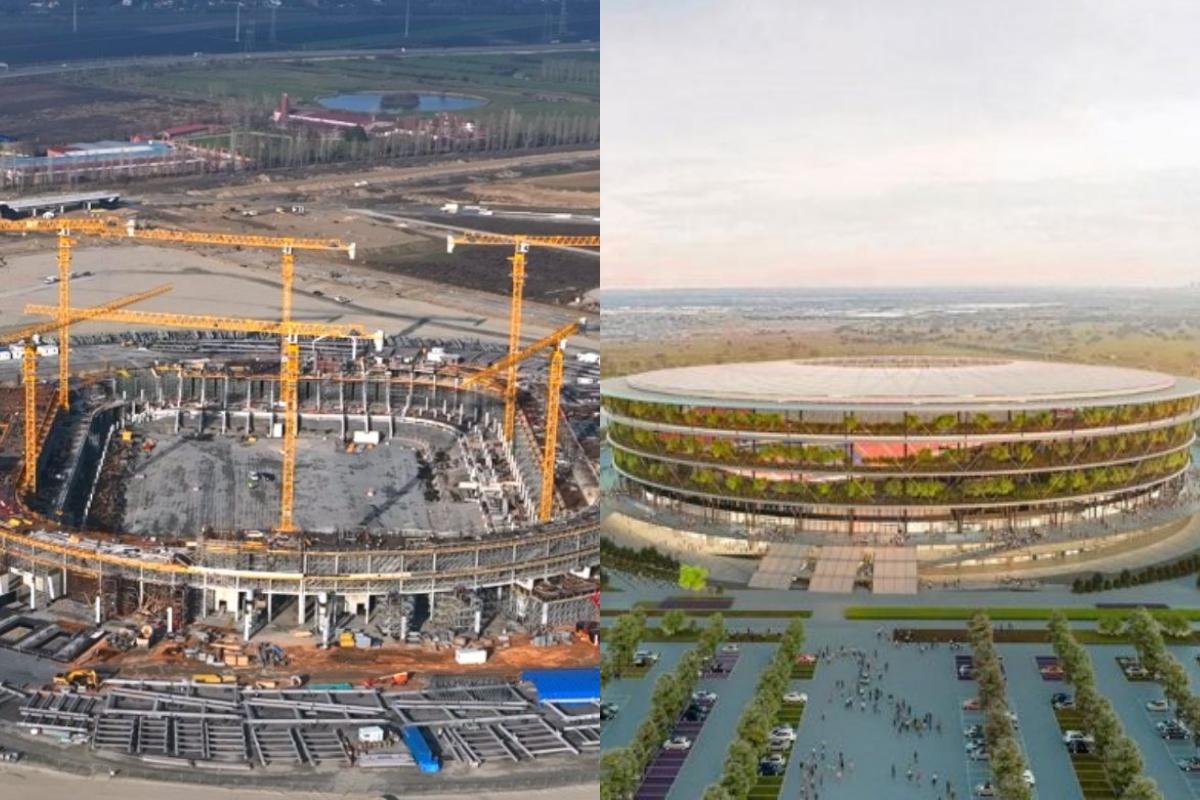 Noul stadion național, aflat la 32 km de capitală, prinde contur » Cele mai noi imagini de pe șantierul arenei de 400 de milioane de euro