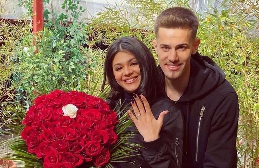 Ricardo Grigore și soția lui, Alexandra Popescu, alături de care va avea un băiețel