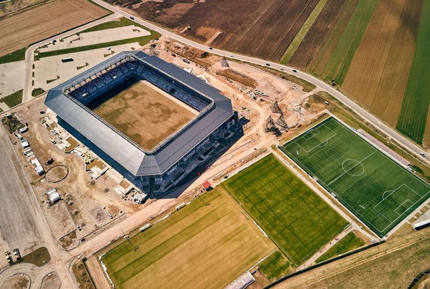 Imagine aeriană cu arena covăsneană // FOTO Raed Krishan (Sfântu Gheorghe)
