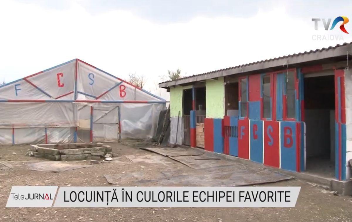 Florin, fan FCSB, și-a vopsit locuința în roș-albastru