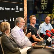 Ion Țiriac, Nadia Comăneci și Denis Shapovalov, la tragerea tabloului de la Țiraic Open 2024 / FOTO: Raed Krishan (GSP.ro)