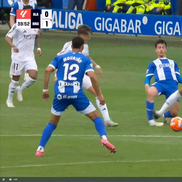 Kylian Mbappe, cartonaș roșu după o intrare criminală în Alaves - Real Madrid, foto: captură Digi Sport