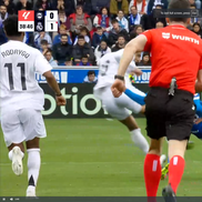 Kylian Mbappe, cartonaș roșu după o intrare criminală în Alaves - Real Madrid, foto: captură Digi Sport