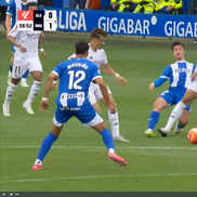 Kylian Mbappe, cartonaș roșu după o intrare criminală în Alaves - Real Madrid, foto: captură Digi Sport