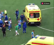 Cea mai brutală ciocnire între fotbaliști într-un meci din Rusia! Două ambulanțe au intrat pe teren, iar jucătorii au fost transportați de urgență la spital