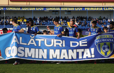 Drama din spatele mesajului afișat de fotbaliștii Unirii Slobozia înaintea meciului cu UTA
