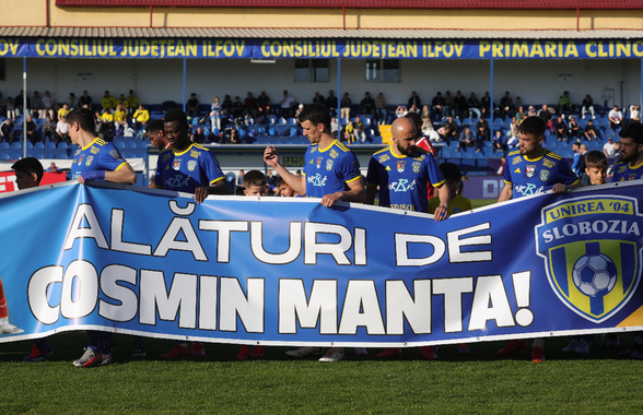 Drama din spatele mesajului afișat de fotbaliștii Unirii Slobozia înaintea meciului cu UTA