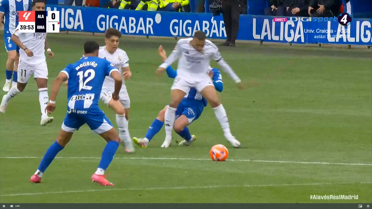 Mbappe s-a dus să-i rupă piciorul! Alaves - Real Madrid 0-1, duel marcat de două intrări sălbatice