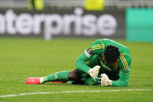Andre Onana, distrus după 2-2 cu Lyon / Foto: Imago