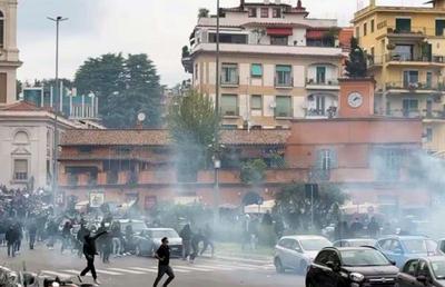 Scene de război pe străzile capitalei, înainte de Lazio - AS Roma