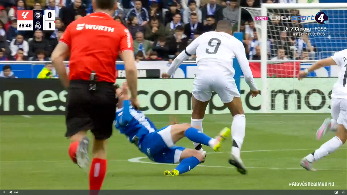 Mbappe s-a dus să-i rupă piciorul! Alaves - Real Madrid 0-1, duel marcat de două intrări sălbatice