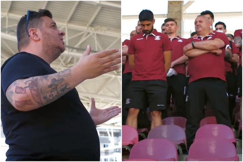Discursul lui „Bocciu” de față cu staff-ul și jucătorii Rapidului