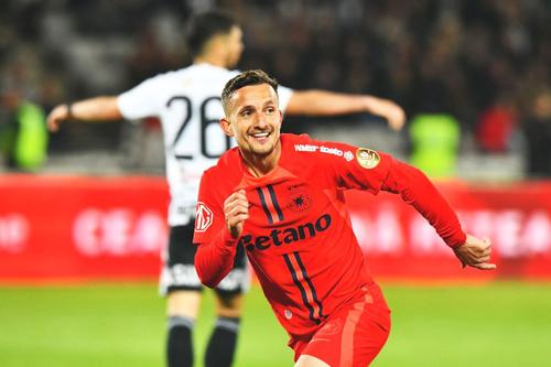 Marius Ștefănescu, autorul unei „duble” în U Cluj - FCSB/ FOTO: Cristi Preda (GSP)