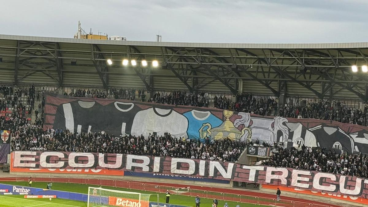 Scenografii din istorie la finala Cupei României Betano » „Ecouri din trecut” la Cluj, „tunarul din Bănie” înălțat în peluza Craiovei