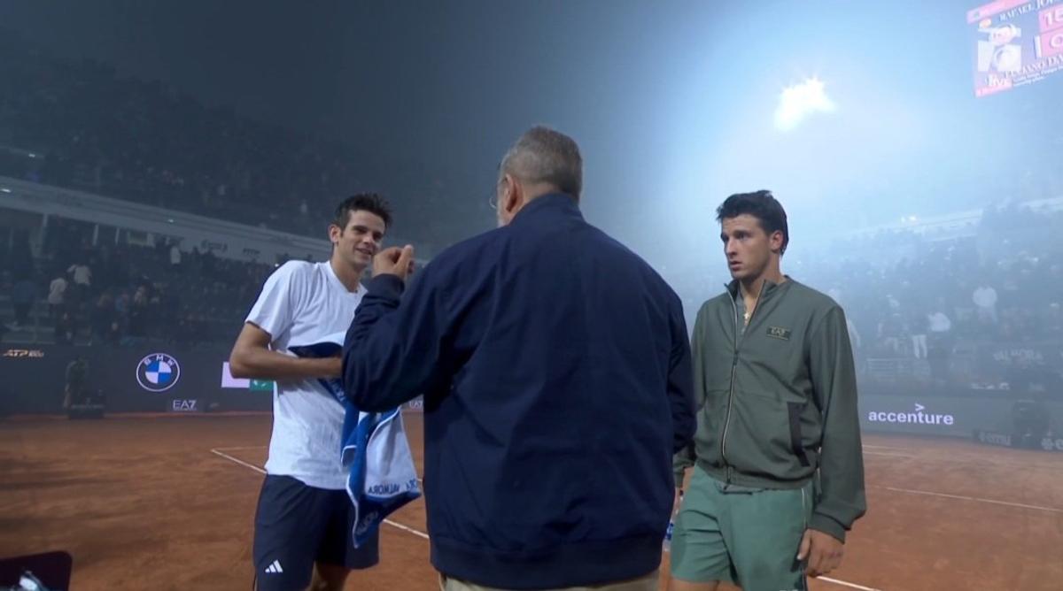 Scene nemaivăzute! Rafael Jodar - Luciano Darderi, sfert de finală la ATP Roma, întrerupt din cauza petrecerii lui Cristi Chivu