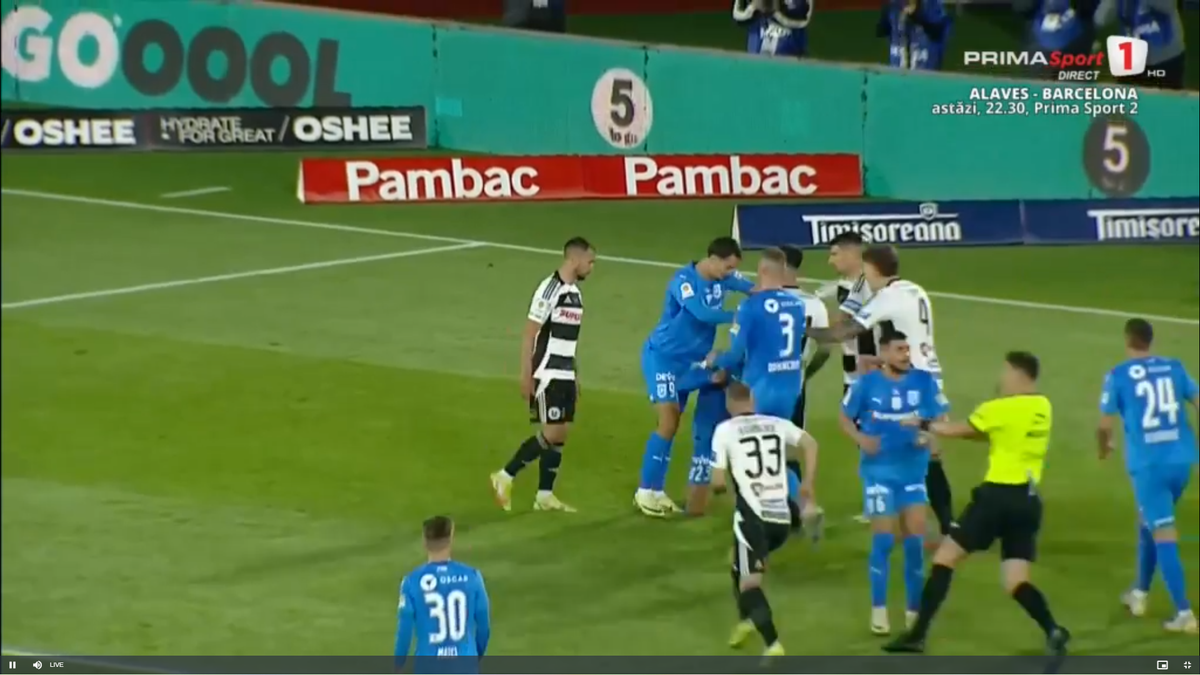 Momente tensionate la U Cluj - Craiova