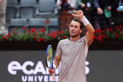 Casper Ruud după victoria în „sferturi” la Roma Foto: Guliver/GettyImages