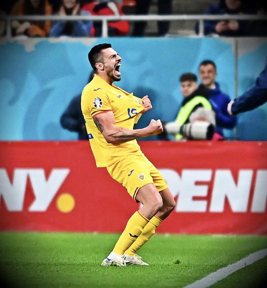 Andrei Burcă a marcat primul său gol la naționala României în partida cu Belarus, 2-1, pe Arena Națională FOTO: FRF Cifre avem, calificarea ne mai trebuie » România este în topurile preliminariilor la 7 capitole