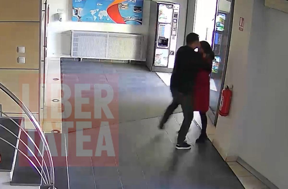Primele imagini cu momentul în care Marian Olaianos o agresează pe Nadine Vlădescu