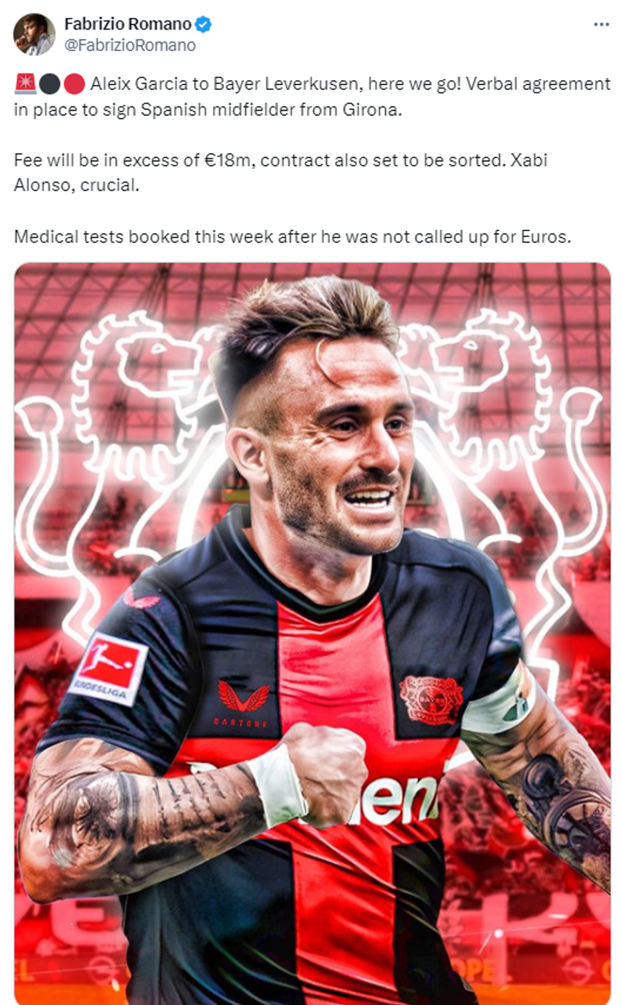 Fabrizio Romano a confirmat transferul lui Aleix Garcia 18 milioane de euro pentru ex-dinamovistul Aleix Garcia: „A fost programat la vizita medicală”