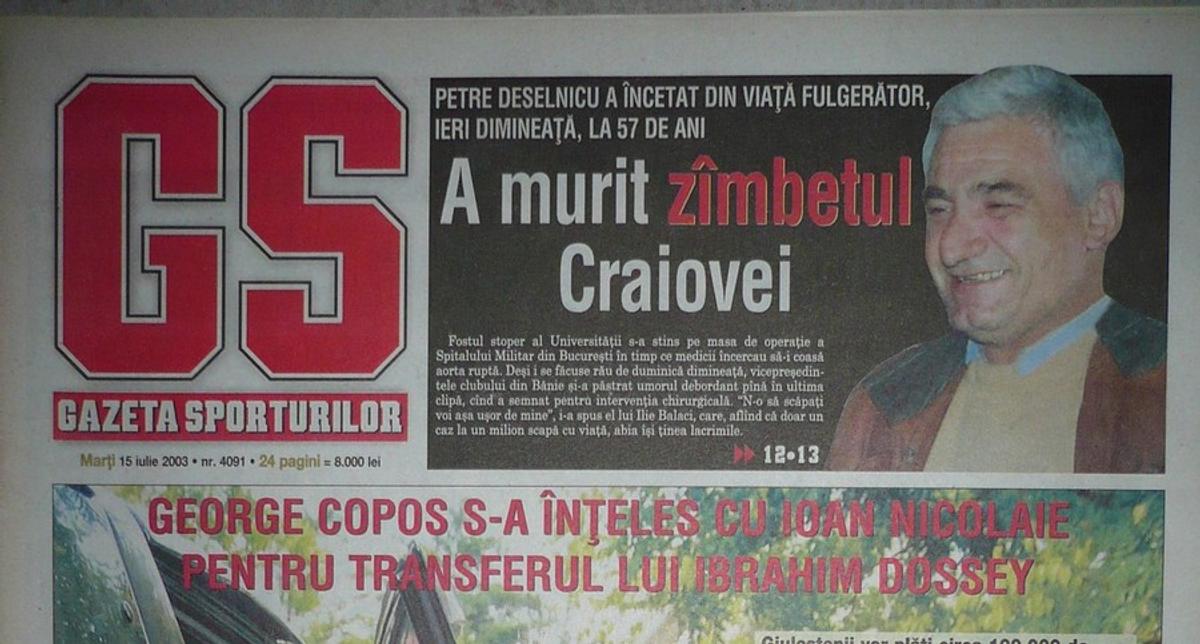RETRO GSP. 17 ani de la moartea prematură a lui Deselnicu. Stranie coincidență: cei mai iubiți oameni ai Craiovei au murit de inimă