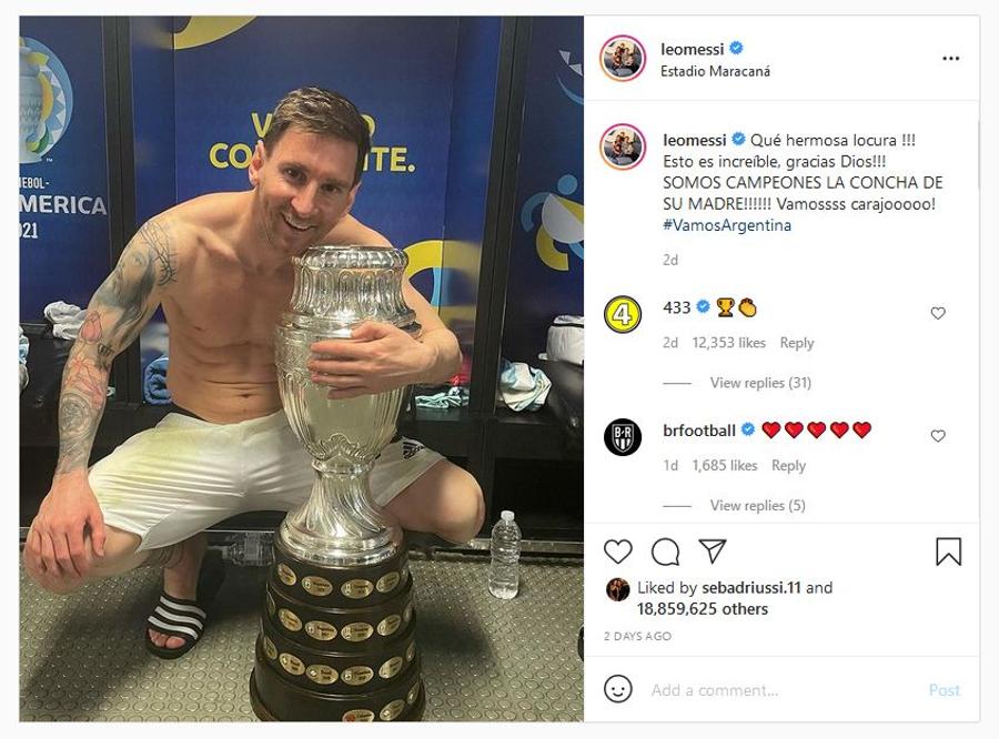 Postarea lui Messi, după câștigarea Copei America Leo Messi și arta conversației