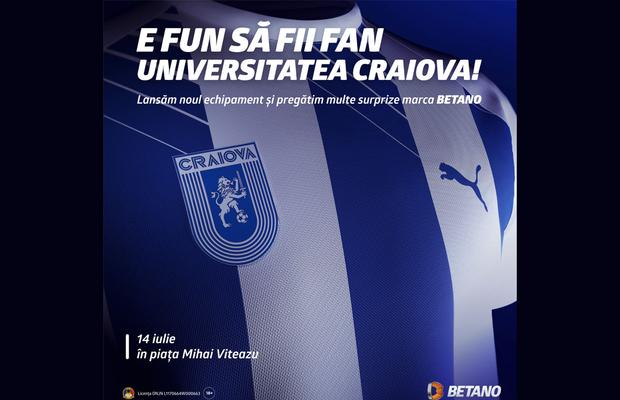 Betano prezintă echipamentele Universității Craiova pentru noul sezon