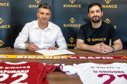 Rapid și Binance au bătut palma // sursă foto: Facebook @ FC Rapid 1923