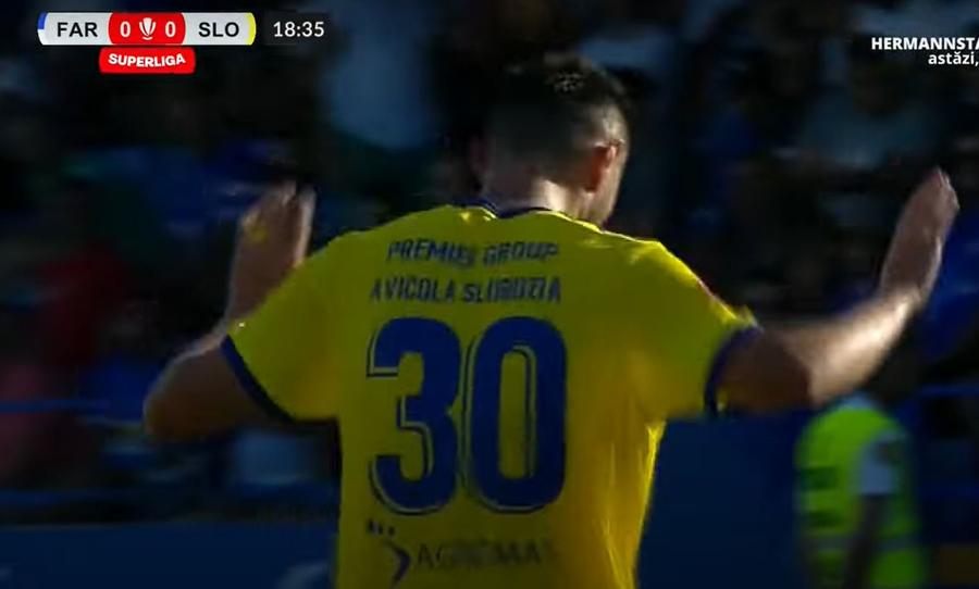 Gestul lui Florin Purece după ce a marcat împotriva fostei sale echipe / Foto: Captură Prima Sport Mihai Stoica a răbufnit la debutul noului sezon din Superligă: „Măcar eu nu sunt ipocrit!”