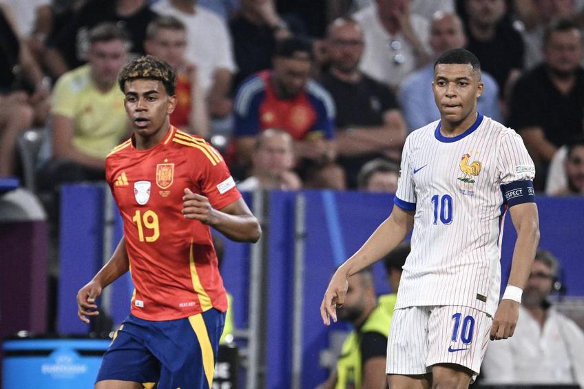 Lamine Yamal și Kylian Mbappe în Spania - Franța 2-1. Sursă foto: Imago